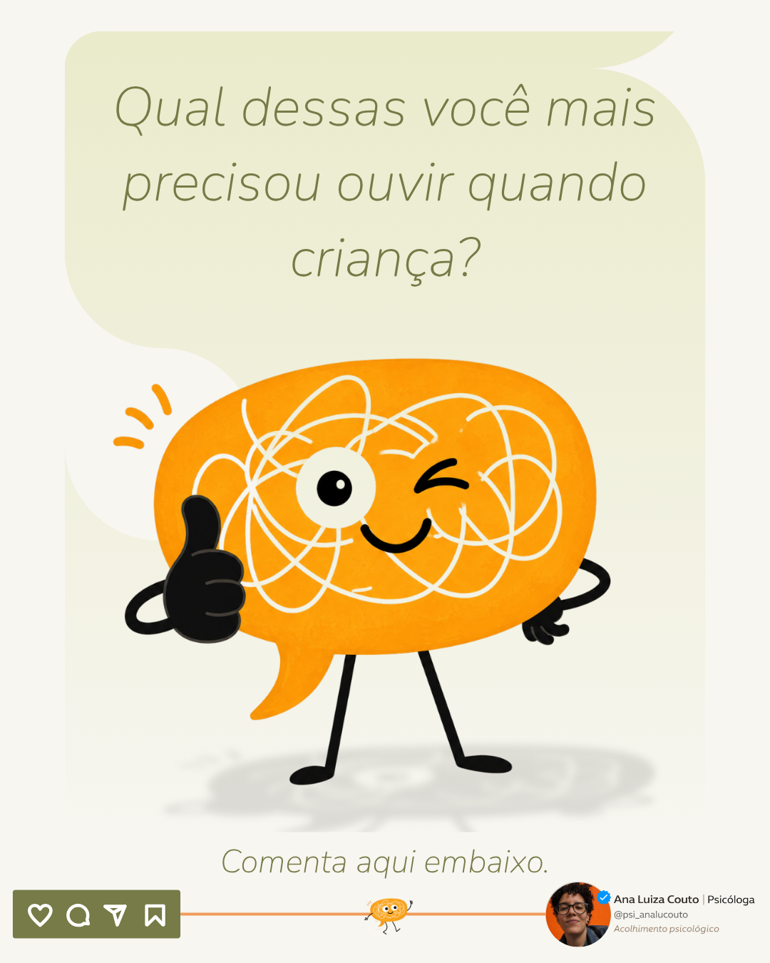 Slide final do carrossel: qual dessas você mais precisou ouvir quando criança