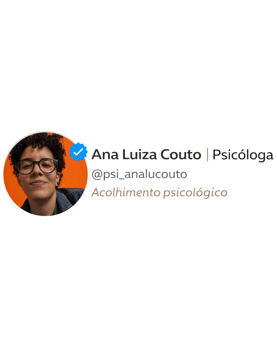 Cartão de visita do Instagram: Ana Luiza Couto, Psicóloga — @psi_analucouto — Acolhimento psicológico